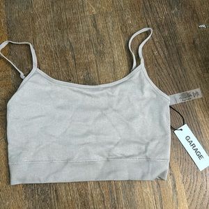 Pink cropped top with cross cross backing